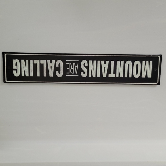 MOUNTAINS ARE CALLING Rustic Metal Decorative Sign - Picture 9 of 11